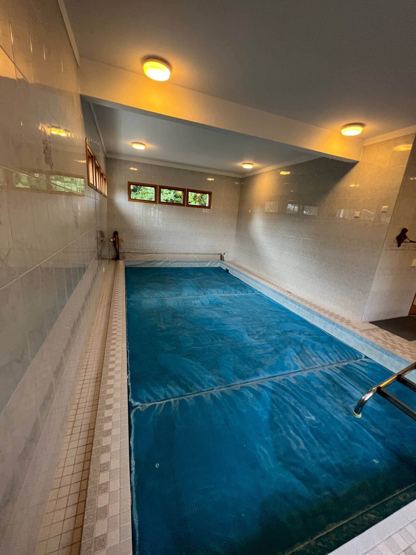 Heated indoor pool at Villa Karkkimala
